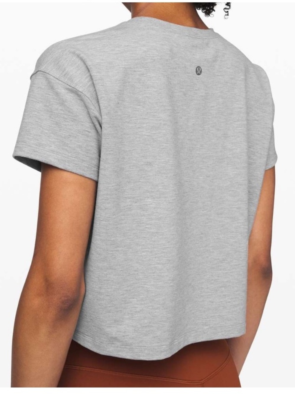 Lululemon Cates Tee T Shirt Heather Grey Short Sleeve 12 Athletic Boxy